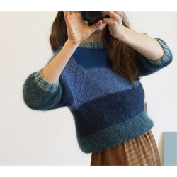 IDUN stripet mohairsweater - lang eller kort